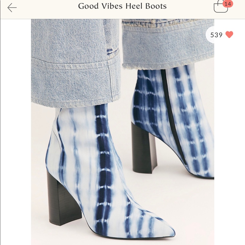 Jeffery Campbell Siren-3 Blue Tie Dye Boots sz 6 HTF Free People Good Vibes